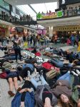 Extinction Rebellion Youth stage die-in at Manchester Arndale