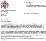 Salford City Mayor letter to Prime Minister 